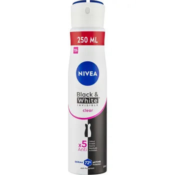 Nivea Black & White Invisible Clear antiperspirant ve spreji, 250 ml