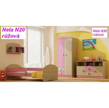 Postel Nela N20 160/80 cm - RŮŽOVÁ + matrace a rošt ZDARMA