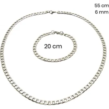 Souprava šperků Ocelový náhrdelník + náramek 23900700