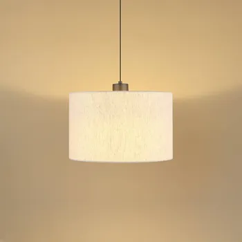 Globo Závěsné světlo LED Thea, krémová/matná černá, len, Ø 35 cm krémová, matná černá 1 x 8 W LED - Doprava zdarma