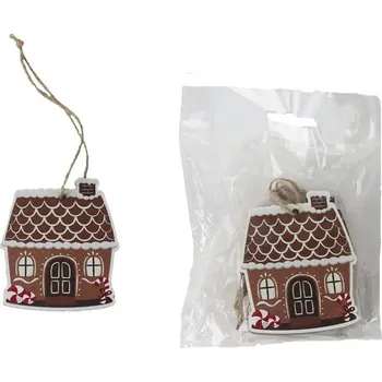 Vánoční dekorace Domeček k zavěšení, 10 ks D7589