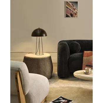 Osvětlení Stolní lampa černá kovová základna a stínidlo dvě žárovky moderní design obývací pokoj Beliani