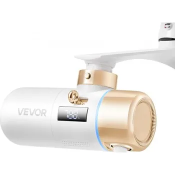 vodní filtr Vodní filtr VEVOR pro péči o pleť, vodní filtry k montáži na kohoutek s mikro-nano bublinami pro pokožku, čistička kohoutků do dřezu, odstraňuje chlór s 1 filtrem, pro kuchyňské a koupelnové kohoutky, bílá + zlatá