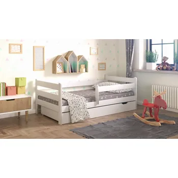 Postel KOUBA 160x80 cm - BÍLÁ + šuplík + rošt ZDARMA