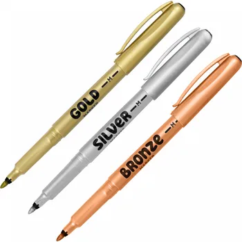 Centropen Permanentní popisovače 1mm - zlatá, stříbrná, bronzová (3ks)