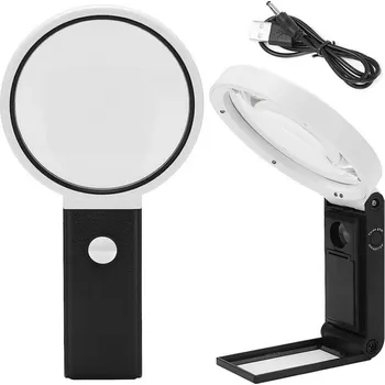 Lupa Skládací klenotnická lupa 10x 25x 6 led