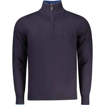 Pánský svetr Pánský modrý svetr s polovičním zipem COVERI MOVING modrá 3506818