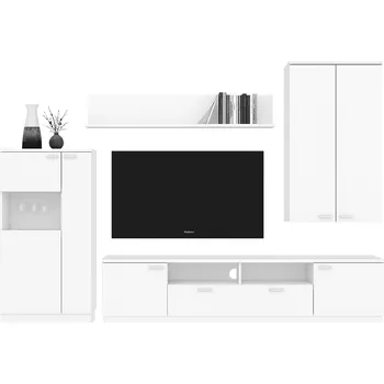 Obývací stěna Obývací stěna Kloss - Szynaka Meble Bílá / Bílý Lesk 200x237 cm