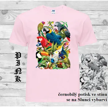 detske-bavlnene-tricko-uv-potisk-ptaci Barva: Pink - růžová, velikost: 152