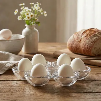 Talíř Skleněný talíř na vejce 17,5 x 16 cm