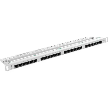 Racková skříň Lanberg | PATCH PANEL 24 PORTŮ 0,5U 19" CAT.5E UTP ŠEDÝ