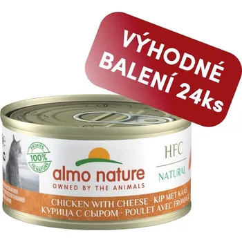 Krmivo pro kočku Almo Nature HFC Natural - Kuře a sýr 70g výhodné balení 24ks