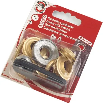 Průchodky s podložkou vnitřní Ø12 mm / vnější Ø24 mm, malé, zlatá