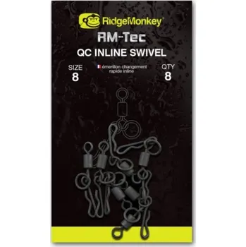 Rychlovýměnný Obratlík RidgeMonkey RM-Tec Quick Change Inline Swivel Velikost 8
