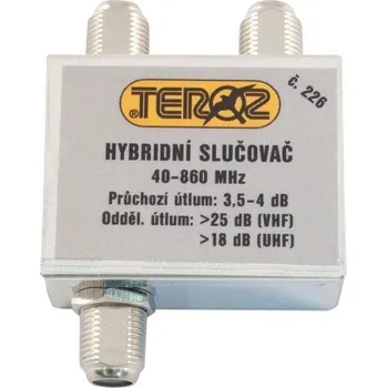 Anténní zesilovač Slučovač 2x hybridní širokopásmový TEROZ 226X