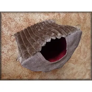 pelíšek pro malé zvíře HAMAKODOMEK melír + hnědý stripe