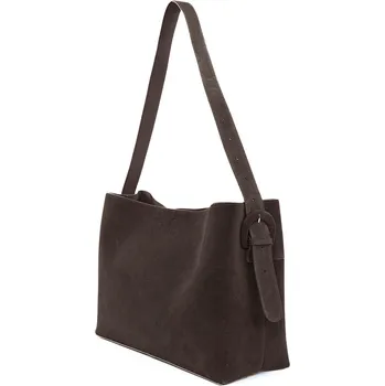 Módní doplněk Kožená semišová kabelka Maya FL39 Barva: Čokoládová