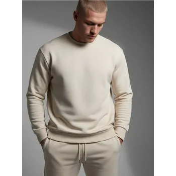 Pánská mikina Sinsay - Mikina s kulatým výstřihem - béžová - 466HL-02X - 466HL-02X-3XL