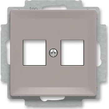 elektrický kabel ABB ZONI 5014T-A02018 244 KRYT ZÁSUVKY KOMUNIKAČNÍ PŘÍMÉ (2X) S KOVOVÝM UPEVŇOVACÍM TŘMENEM GREIGE