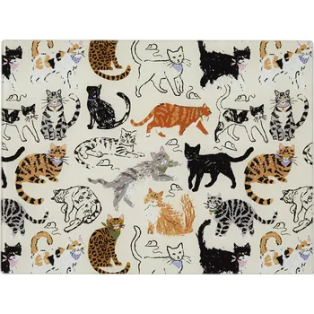 Kuchyňské prkénko Ulster Weavers, Irsko UW - Skleněné krájecí prkénko Feline Friends - 40 x 30 cm