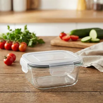 Dóza na potraviny Hermatický skleněný kontejner na potraviny s víkem FRESH 0,45 l