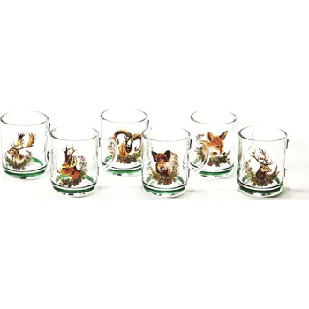 Hrnek 260ml ZVĚŘ zelený-obtisk, DUR.VERSAILLES, sklo