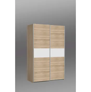 Šatní skříň Dvoudvéřová posuvná skříň dub sonoma/bílá OHIO OHS823E1