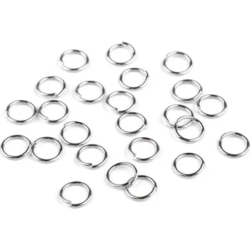 Materiál na výrobu šperku Kroužek spojovací uzavřený Ø6; 7; 9; 10 mm z nerezové oceli, barva 4 (10 mm) platina