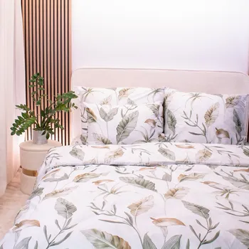 Bavlněné povlečení na přikrývku 220x200 cm zelené Cally