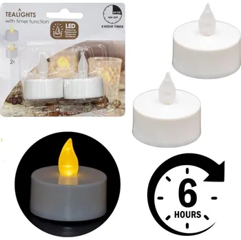 Dívčí oblečení SADA 2 ČAJOVÝCH SVÍČEK VEDENÝCH ČASOVAČEM BÍLÁ NEPLATÍ