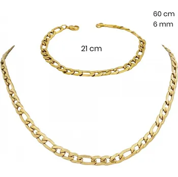 Souprava šperků Ocelový náhrdelník + náramek 24338002