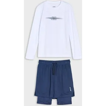 Sinsay - Souprava: tričko a kraťasy Active - námořnická modrá - 327FC-59X - 327FC-59X-116