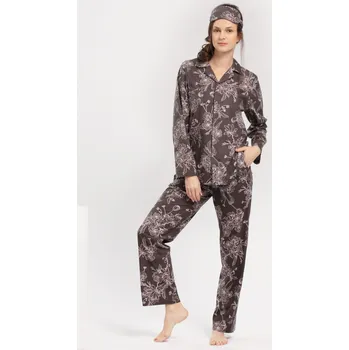 Dámské noční prádlo KEY Dámské pyžamo LNS 817 DR Barva: grafit, Velikost: XL