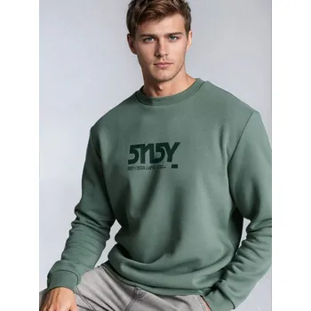 Pánská mikina Sinsay - Mikina s kulatým výstřihem - zelená - 470HL-77X - 470HL-77X-XS