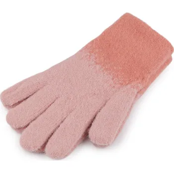 Rukavice Dámské pletené rukavice, střední, 12 pudrová lososová