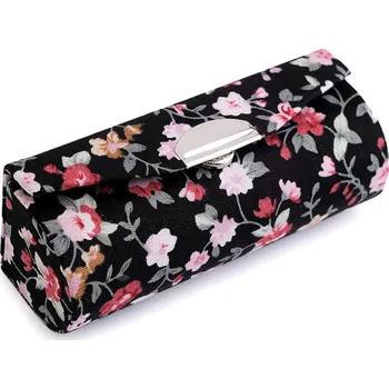 Deštník Pouzdro na rtěnku se zrcátkem s květy, střední, 10 černá