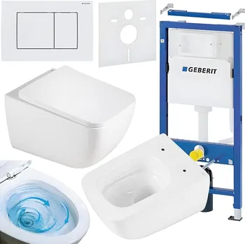 BPS-koupelny Podomítkový modul Geberit DuoFix s WC mísou YU-WH-TR-03 + ovládací tlačítko Delta 30 bílá