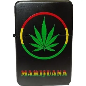 Benzínový zapalovač MARIJUANA + Možnost Gravírování + Benzín Zdarma