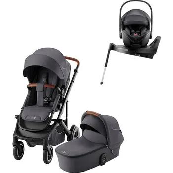 Přeprava dětí BRITAX RÖMER kombinovaný kočárek SMILE 5Z Midnight Grey + BABY-SAFE PRO VARIO BASE 5Z Carbon Black Style