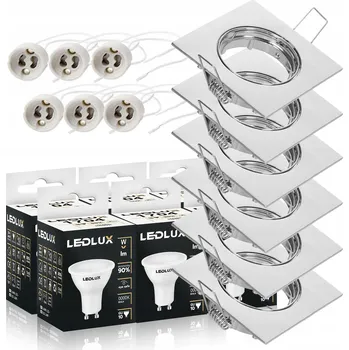 Stropní svítidlo zapuštěné LEDLUX 6,5 W patice GU10, průměr 8,2 cm, stříbrné