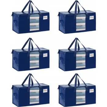 Úložný box VENO Taška 76L pro Uskladnění Oblečení Stěhování Modrá