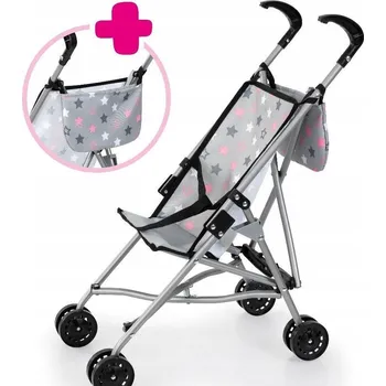 Kočárek pro panenku KOČÁREK PRO PANENKY S TAŠKOU ŠEDÝ
