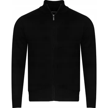 Pánský svetr PÁNSKÝ SVETR ROLÁK NA ZIP - 59B3605-3 klasický elegantní moderní černý