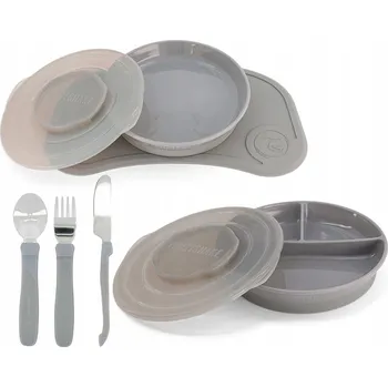 Sada nádobí WISTSHAKE Silikonová Sada Nádobí pro Děti 6m+ Šedá