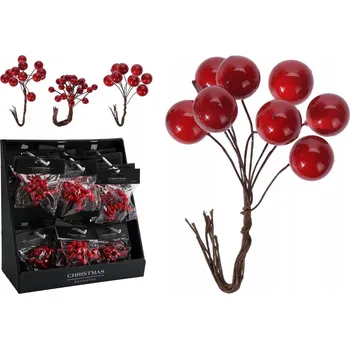 Vánoční dekorace H&L Zápich červené jeřabiny, velké