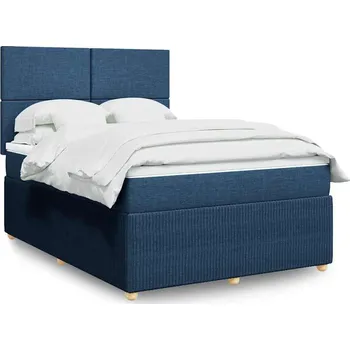 Postel vidaXL Box spring postel s matrací 140x190 cm textil [3292047] Barva: Modrá