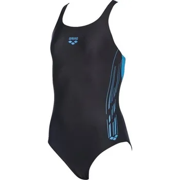 Dívčí plavky Arena Stamp Swim Pro Back One Piece Junior Black/Turquoise 22
