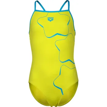 Dívčí plavky Arena Star Graphic Swimsuit Lightdrop Back Girls Lime 116cm