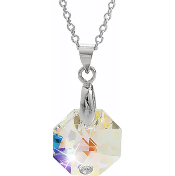 Náhrdelník JSB bijoux s.r.o. Náhrdelník z bižuterní slitiny samostatný osmiúhelníkový krystal Swarovski AB