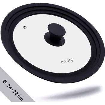 Poklice DIVORY Univerzální skleněná poklice se silikonovým okrajem 24 26 28 cm